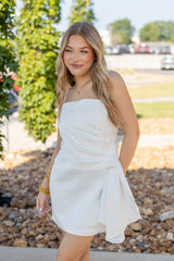 Pleated Detailed Panelled Tube Dress