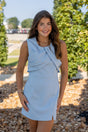 Criss-Cross Draped Pleated Bodice Sleeveless Mini Dress