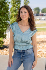 Pleated Satin Top