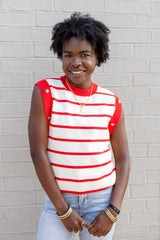 Sleeveless Stripe Knit Top