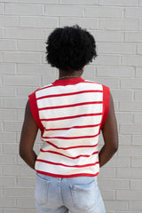 Sleeveless Stripe Knit Top
