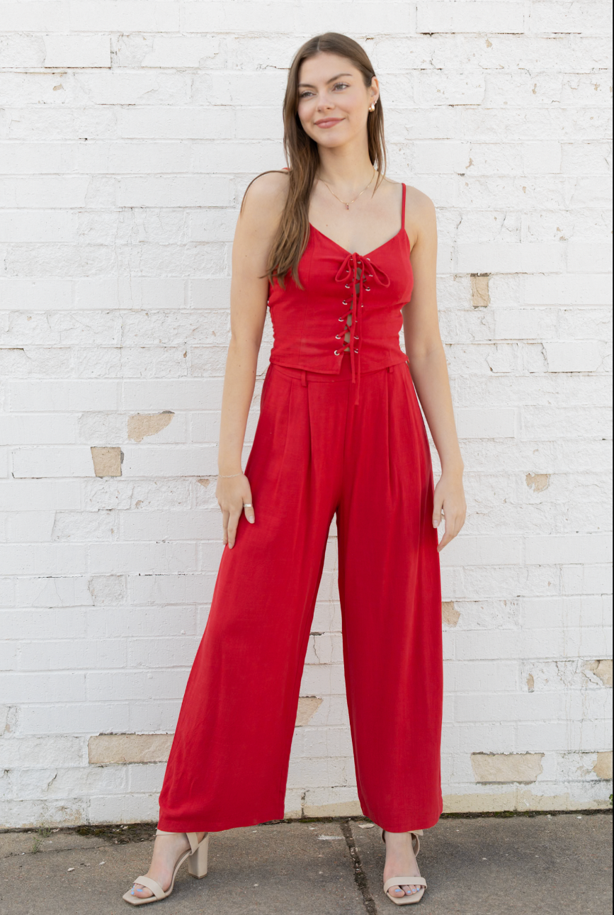 LACE CORSET TROUSER SET