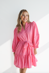 PRETTY IN PINK SCALLOP DRESS