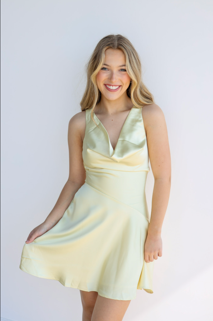 SABRINA SATIN COWL MINI