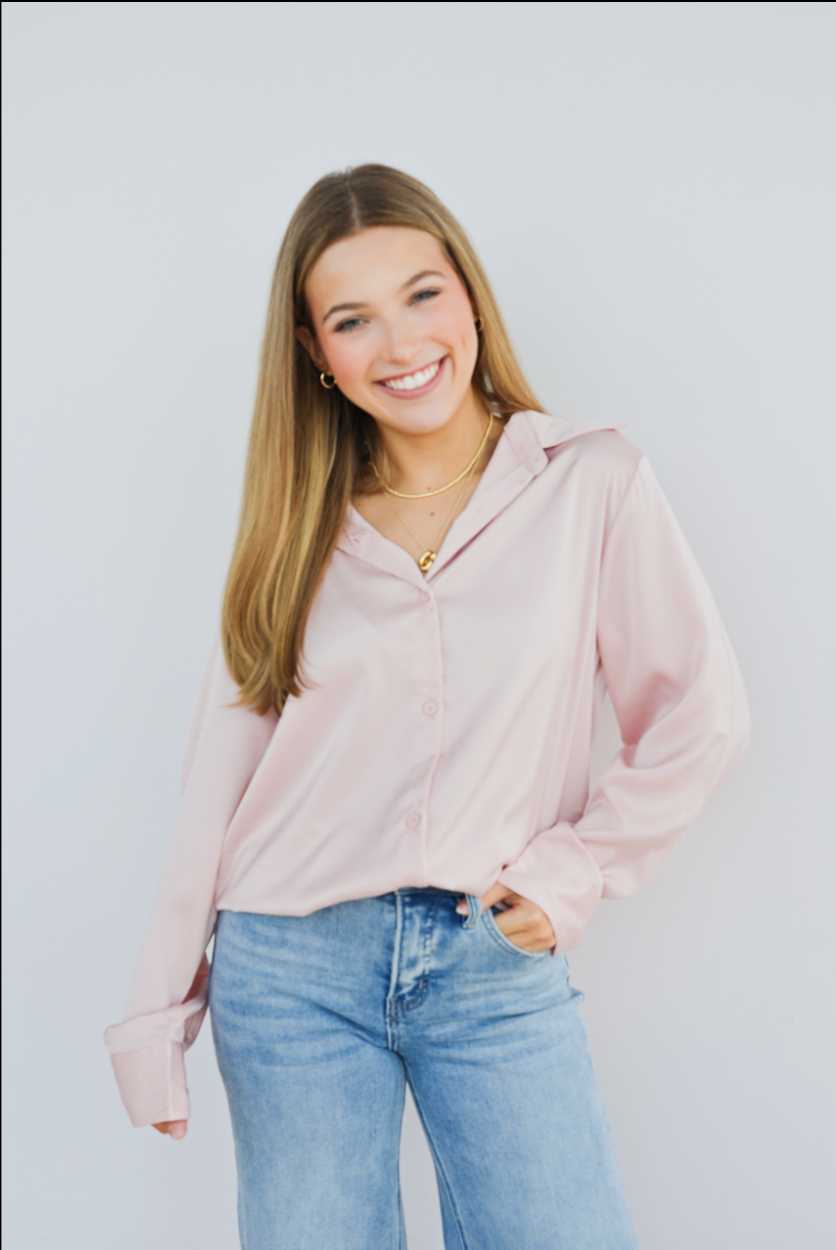 MARIE SATIN BUTTON DOWN