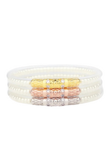 Budha Girl™ 3 Queen Clear Pearl Bangles