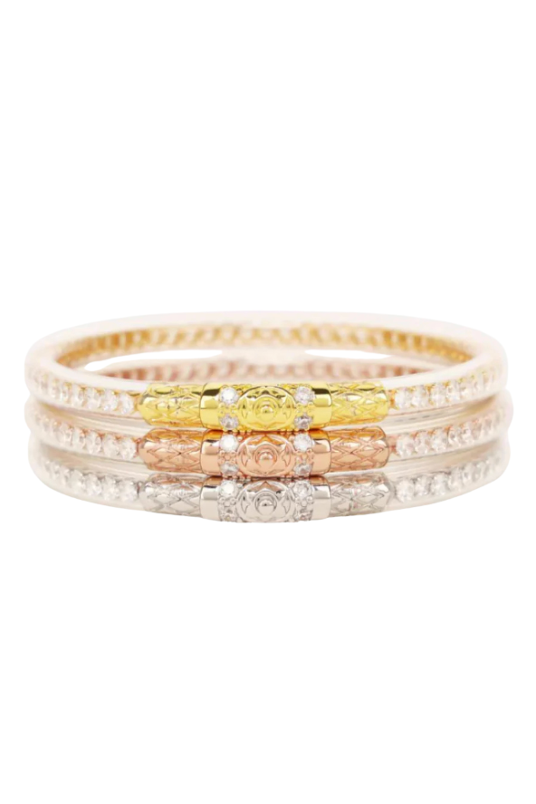 Budha Girl™ 3 Queen Clear Crystal Bangles