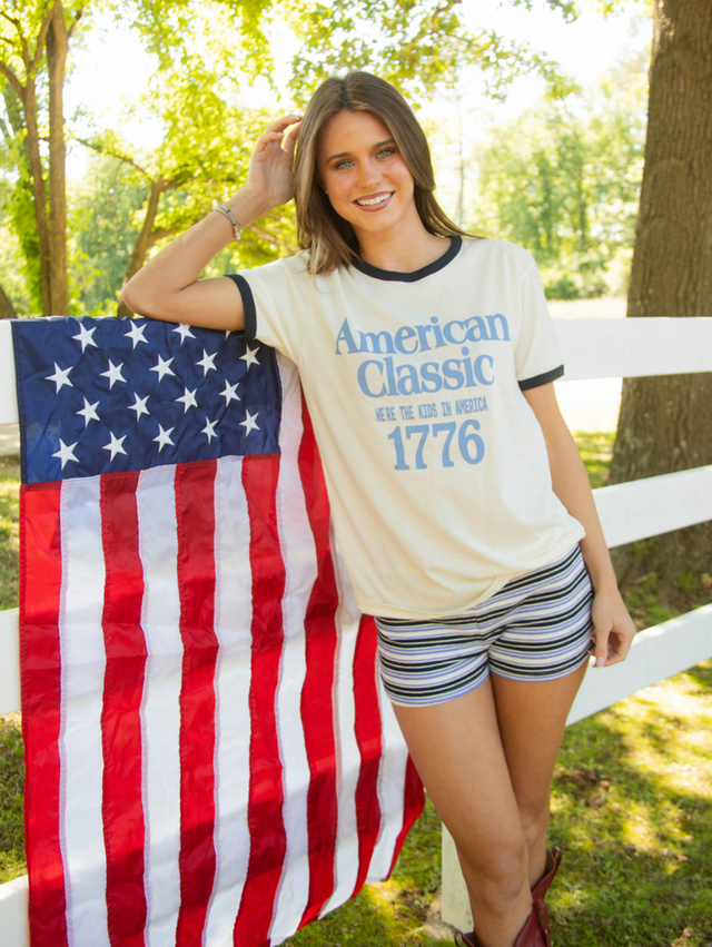 Kids In America Ringer Tee