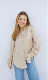 MARIE SATIN BUTTON DOWN