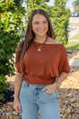 One-shoulder Ruched Waist Knit Top
