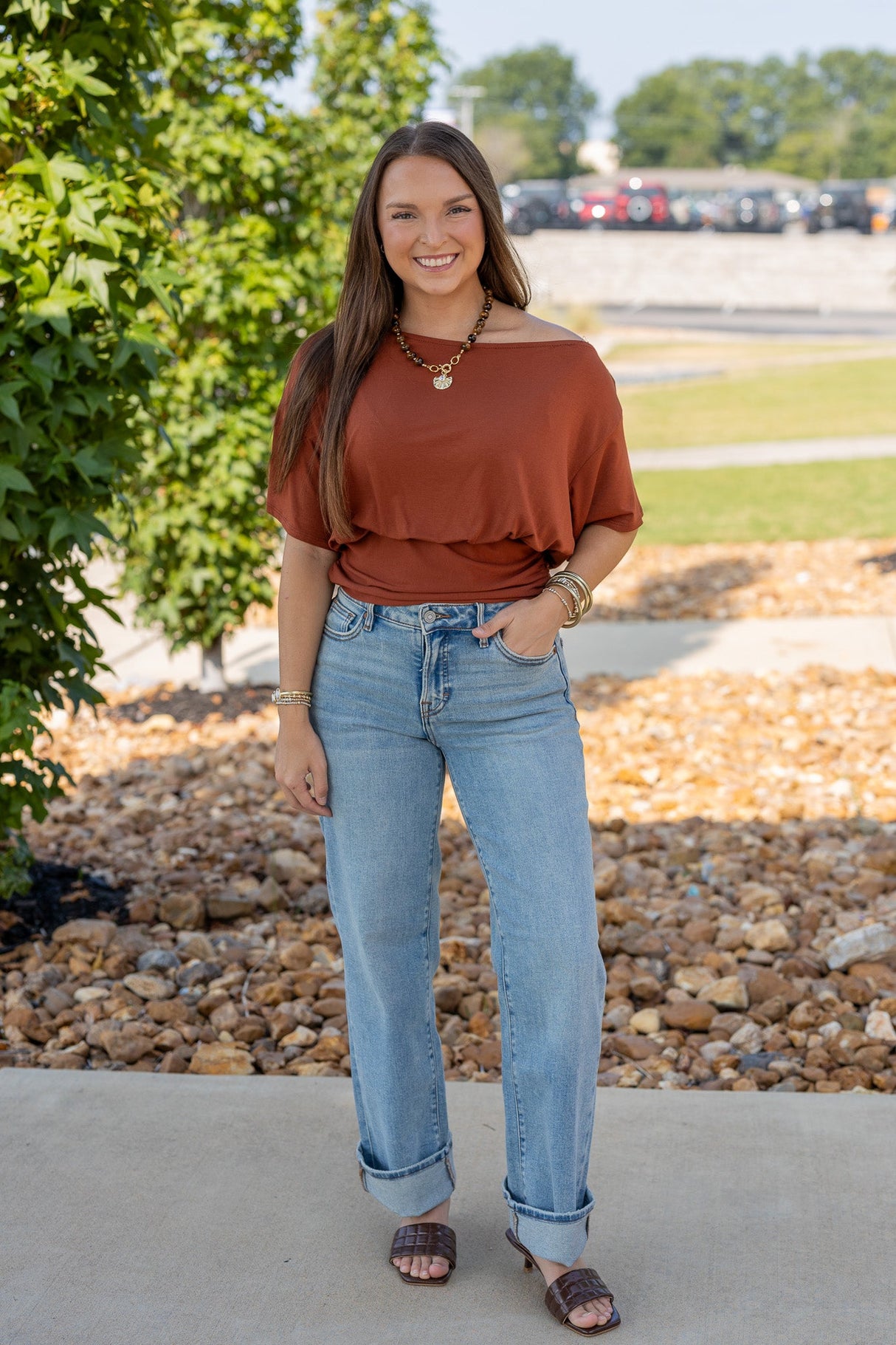 One-shoulder Ruched Waist Knit Top