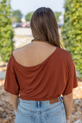 One-shoulder Ruched Waist Knit Top