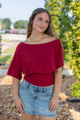 One-shoulder Ruched Waist Knit Top