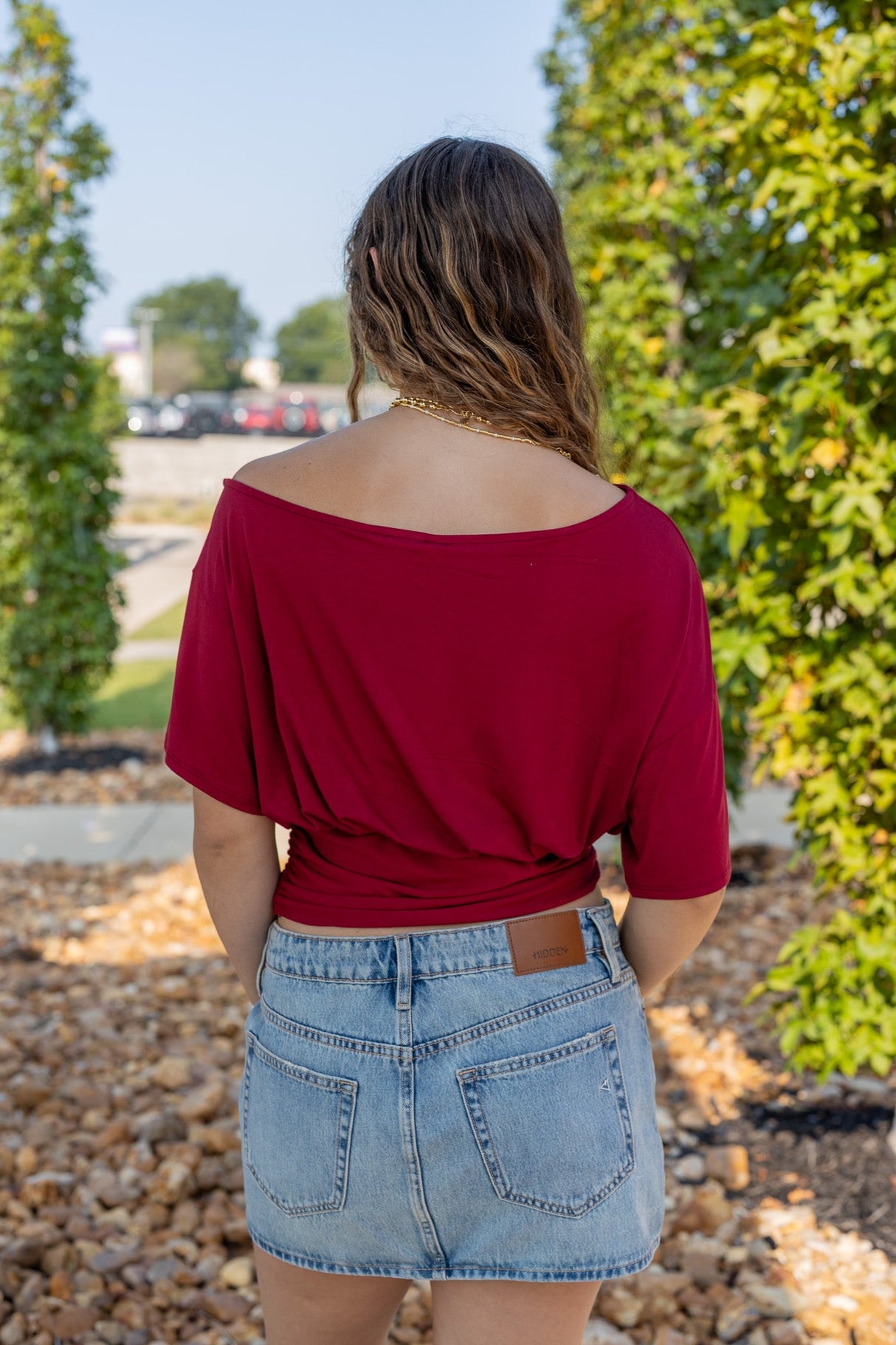 One-shoulder Ruched Waist Knit Top
