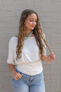 One-shoulder Ruched Waist Knit Top