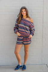 Sunset Escape Knit Lounge Short Set