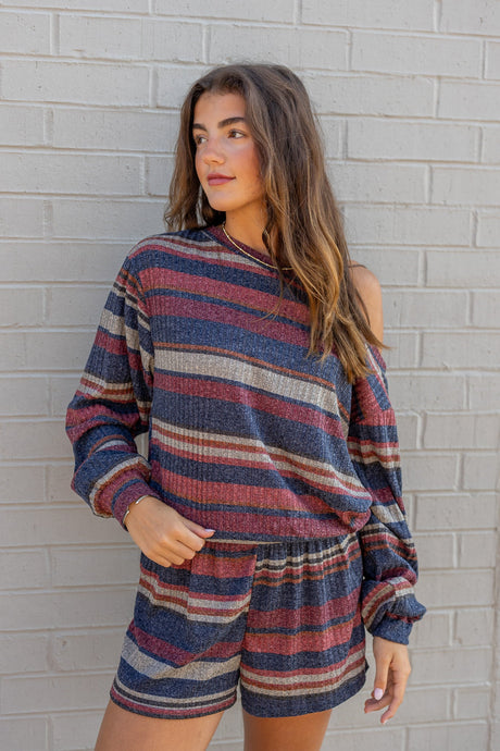 Sunset Escape Knit Lounge Short Set