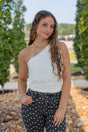 One-shoulder Draped Top