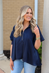 Collar Puff Sleeve Blouse