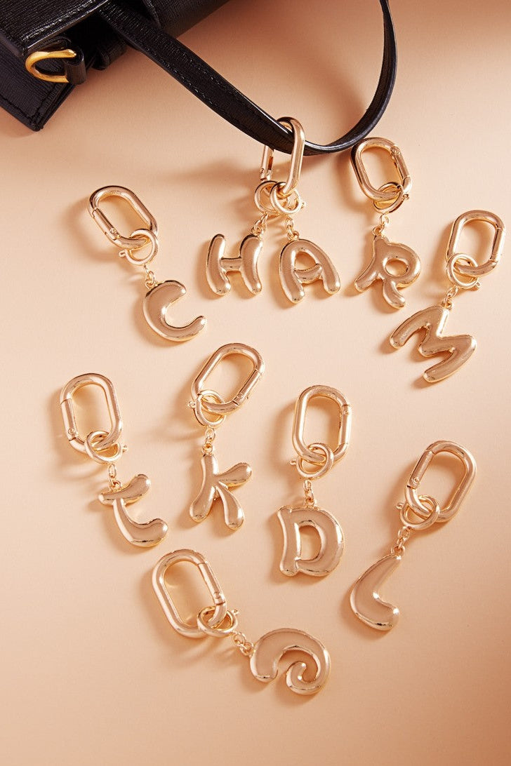 Initial Bag Charm Keychain