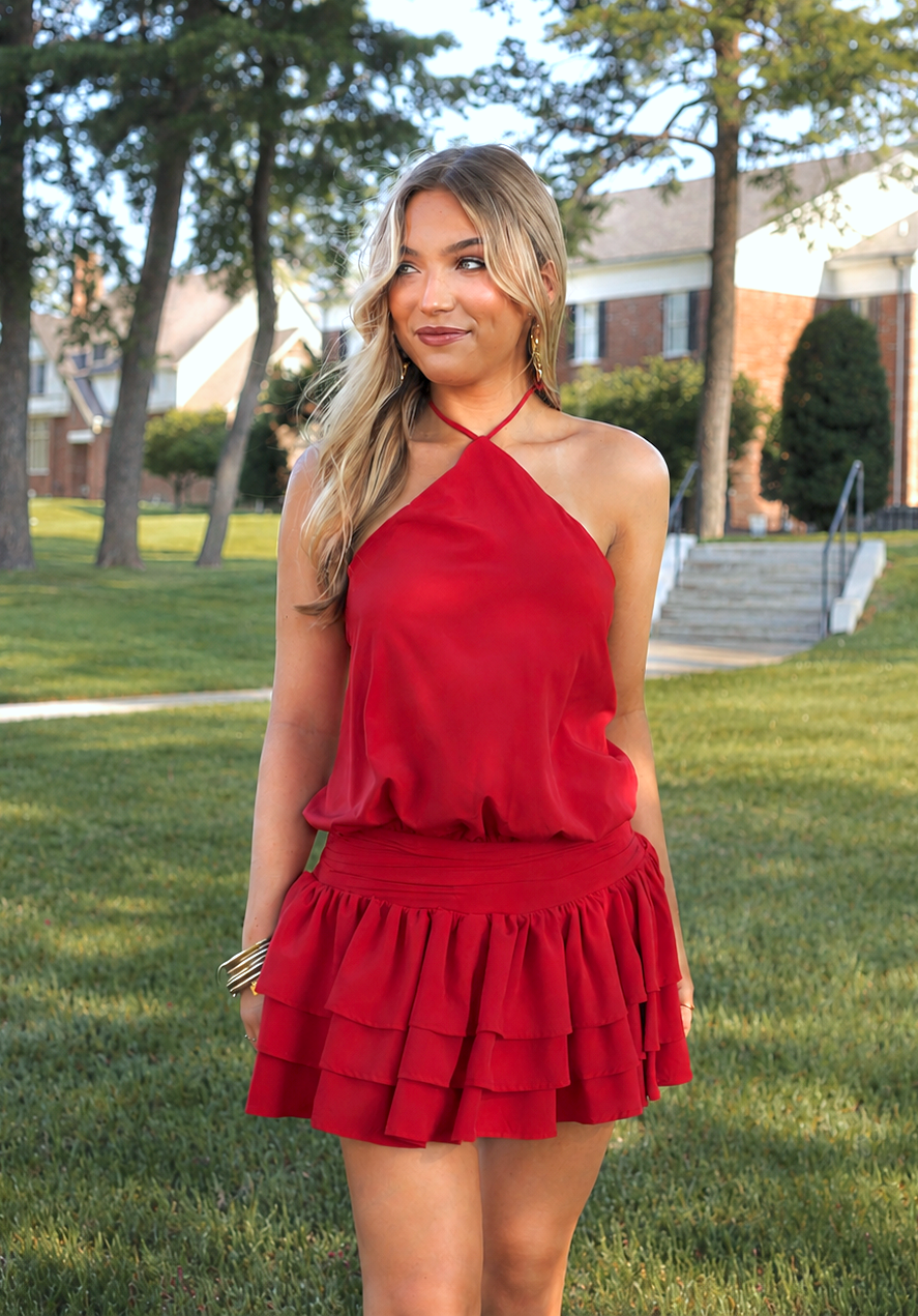 Ruffle Halter Romper