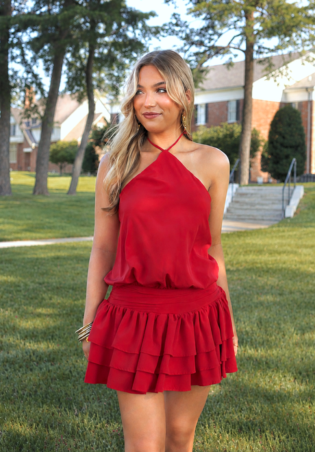 Ruffle Halter Romper