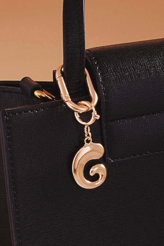 Initial Bag Charm Keychain