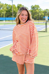 Stripe Elastic Waist Knit Short