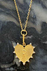 Initial Hanging Heart Necklace (All Letters)