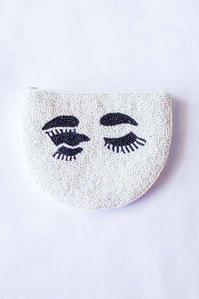 WINK BEADED COIN PURSE