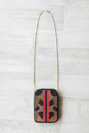 CAMO WITH RED BEADED CELL PHONE BAG