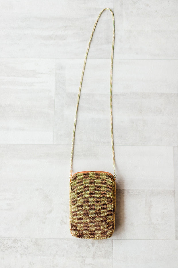 CHECKERED BEADED CELL PHONE BAG – The Refinery