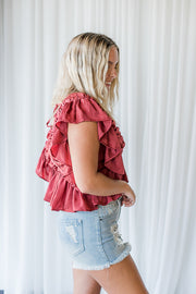 V-NECK BUTTERFLY TOP