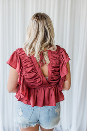 V-NECK BUTTERFLY TOP