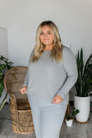 FUZZY LONG SLEEVE TOP (CURVY SIZES MULTIPLE COLORS)