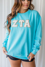 SORORITY CHENILLE LETTER SWEATSHIRT