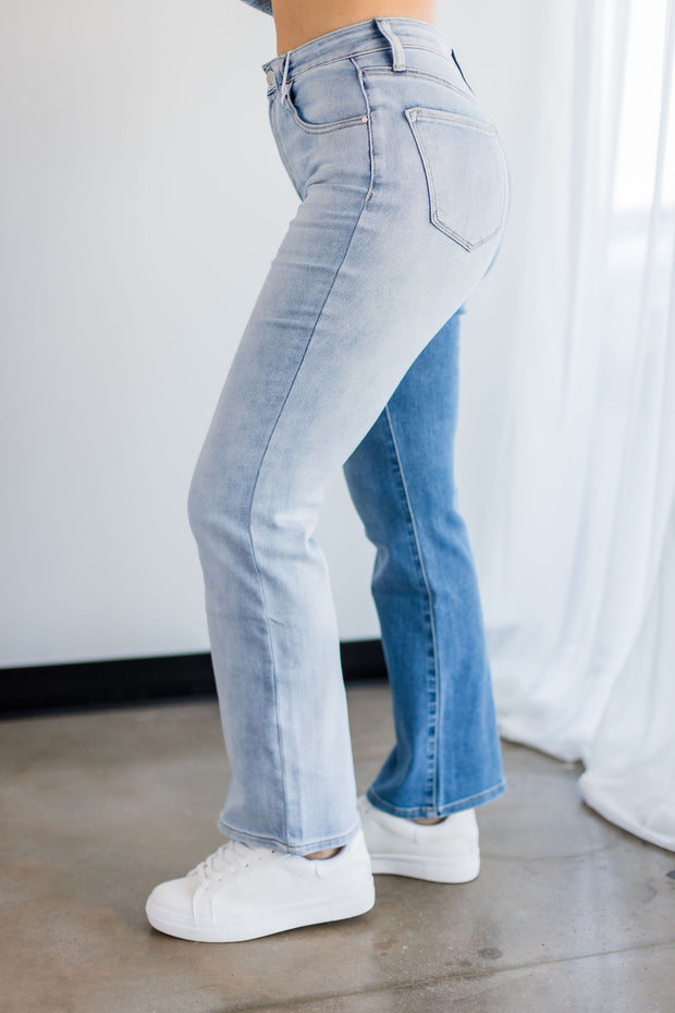 COMBO WASHED BOOT CUT JEANS (REGULAR & CURVY SIZES)
