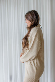 HALF ZIP SWEATER DRESS