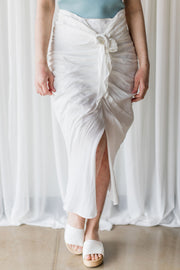 WAIST TIE MIDI SKIRT
