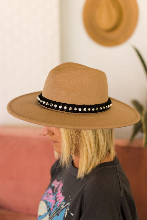 TAUPE BLING HAT