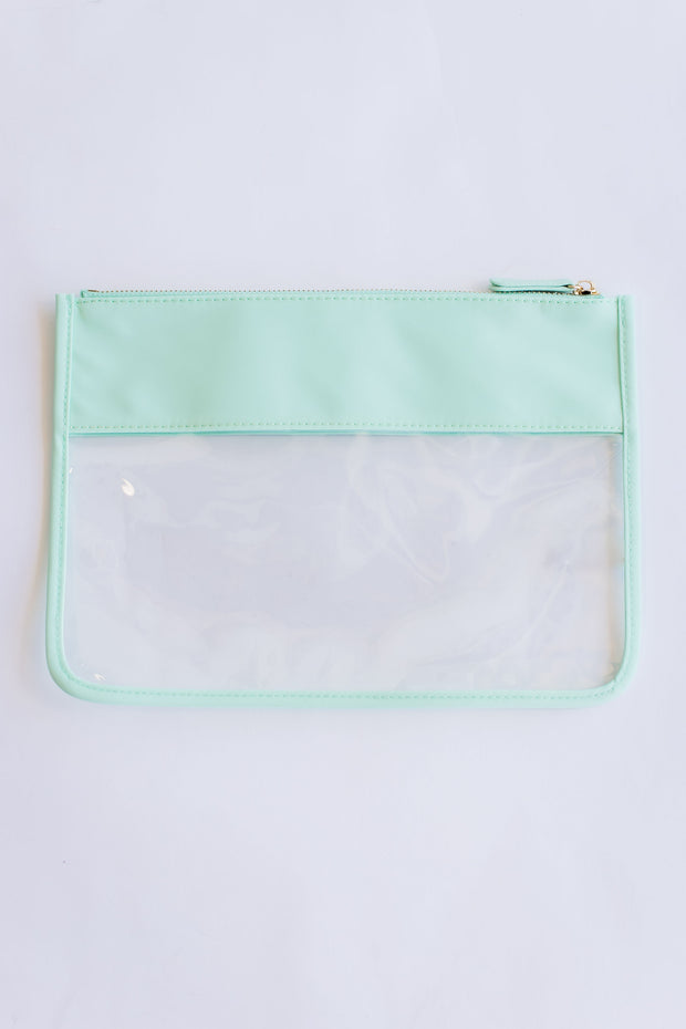 NYLON/CLEAR CLUTCH