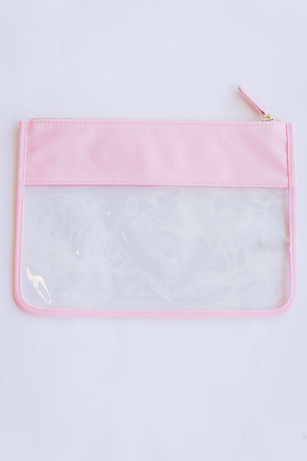 NYLON/CLEAR CLUTCH