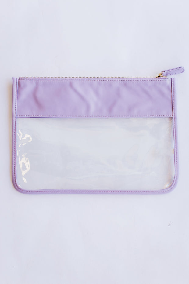 NYLON/CLEAR CLUTCH
