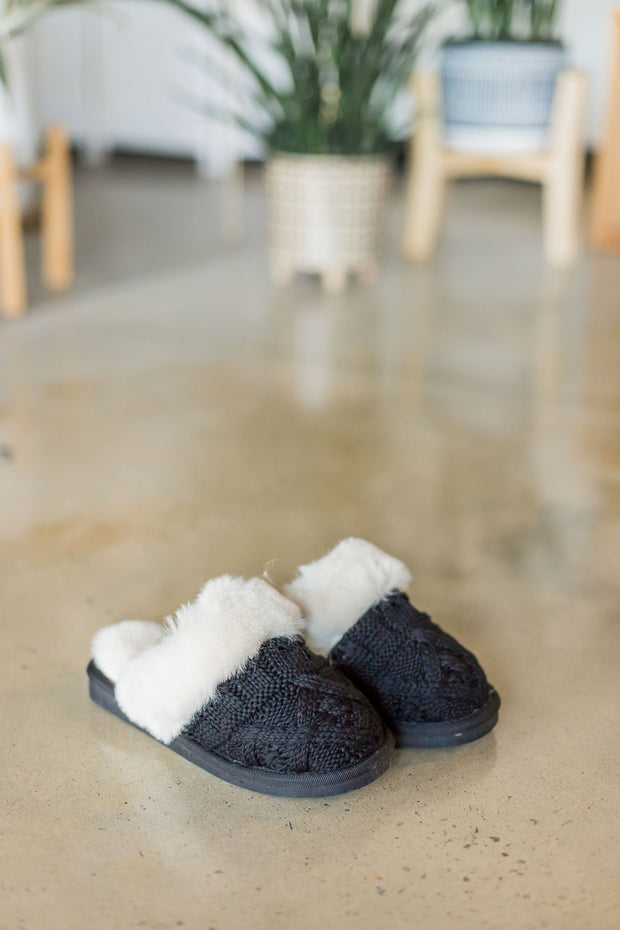CORKY'S PURL FAUX TRIM SLIPPERS (TWO COLORS)