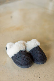 CORKY'S PURL FAUX TRIM SLIPPERS (TWO COLORS)
